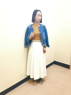 「＃デニム」｜「アイテム（デニムジャケット）」を使った、TheDayztokyoさん（レディース・165cm）の春コーディネート
