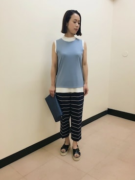 「アイテム（タンクトップ、ブルー系）」を使った、TheDayztokyoさん（レディース・165cm）の春コーディネート