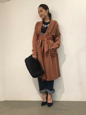「ロングカーディガン」｜TheDayztokyoさん（レディース・150cm）の秋コーディネート