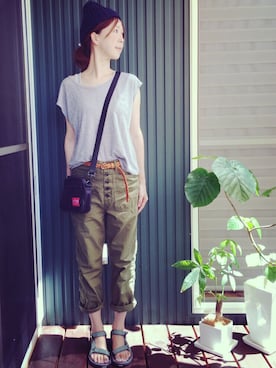 「nappalm（ナップパーム）のアイテム」を使った、KaoRiさん（レディース・169cm）の夏コーディネート