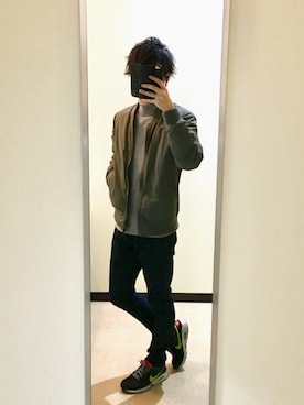 「L.H.P（エルエイチピー）のアイテム（MA-1）」を使った、もんさん（メンズ・176cm）の冬コーディネート