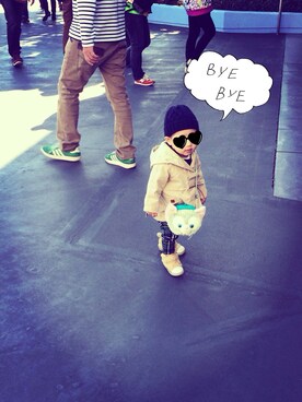 「タータンチェック」｜ちぇりーさん（キッズ・80cm）の秋コーディネート