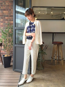 「FIL DE FER（フィルデフェール）のアイテム（ブルゾン）」を使った、tuu.さん（レディース・150cm）の春コーディネート