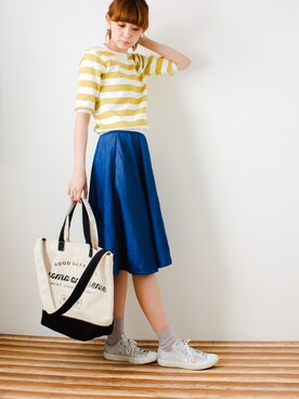 「rous（ラス）のアイテム（アクセサリー）」を使った、MARIKOさん（レディース・168cm）の春コーディネート