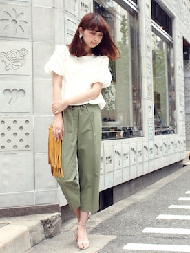 「rous（ラス）のアイテム（バッグ）」を使った、MARIKOさん（レディース・168cm）の夏コーディネート