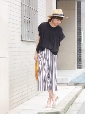 「rous（ラス）のアイテム（バッグ）」を使った、MARIKOさん（レディース・168cm）の夏コーディネート