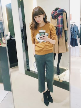 「rous（ラス）のアイテム（パンツ）」を使った、MARIKOさん（レディース・168cm）の冬コーディネート