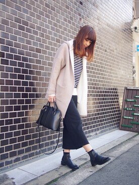 「ベージュのコート」｜「アイテム（その他アウター）」を使った、MARIKOさん（レディース・168cm）の冬コーディネート