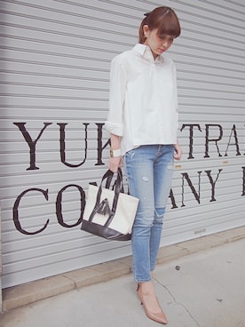 「rous（ラス）のアイテム（パンツ）」を使った、MARIKOさん（レディース・168cm）の冬コーディネート