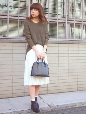 「rous（ラス）のアイテム（パンツ）」を使った、MARIKOさん（レディース・168cm）の冬コーディネート