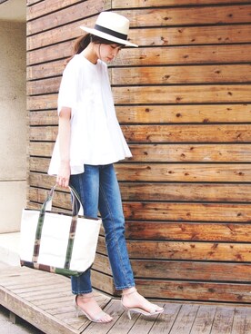 「rous（ラス）のアイテム（トップス）」を使った、MARIKOさん（レディース・168cm）の春コーディネート