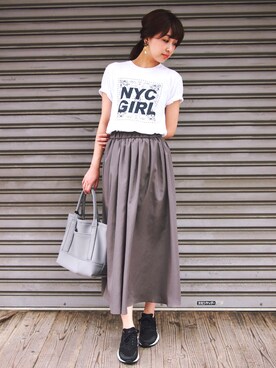 「rous（ラス）のアイテム（バッグ）」を使った、MARIKOさん（レディース・168cm）の夏コーディネート