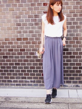 「rous（ラス）のアイテム（パンツ）」を使った、MARIKOさん（レディース・168cm）の夏コーディネート