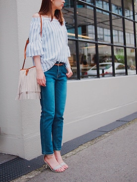 「rous（ラス）のアイテム（バッグ）」を使った、MARIKOさん（レディース・168cm）の夏コーディネート