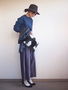 「NANO universe（ナノユニバース）のアイテム（帽子）」を使った、MARIKOさん（レディース・168cm）の秋コーディネート