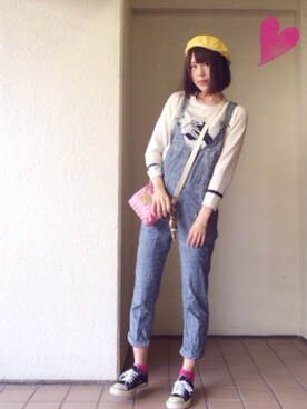 「さしいろ」｜「アイテム（オールインワン・サロペット）」を使った、Sioriさん（レディース・164cm）の秋コーディネート
