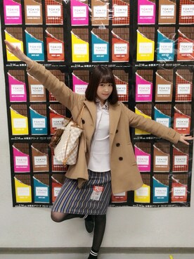 「Heather（ヘザー）のアイテム（ピーコート）」を使った、Sioriさん（レディース・164cm）の冬コーディネート