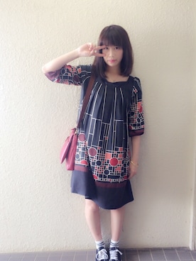 「AS KNOW AS plus（アズノゥアズプラス）のアイテム」を使った、Sioriさん（レディース・164cm）の夏コーディネート