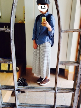 「SERO（セロ）のアイテム（シャツ/ブラウス）」を使った、u_pyonさん（レディース・156cm）の秋コーディネート