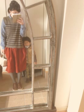 「SERO（セロ）のアイテム（シャツ/ブラウス）」を使った、u_pyonさん（レディース・156cm）の冬コーディネート