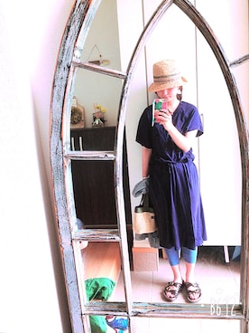 「7月WEAR夏のサンダル祭り」｜「アイテム（ワンピース/ドレス）」を使った、u_pyonさん（レディース・156cm）の夏コーディネート