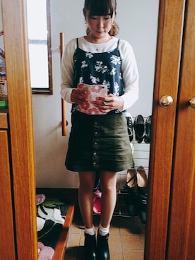 「Heather（ヘザー）のアイテム（ブーツ）」を使った、saa❤︎さん（レディース・160cm）の春コーディネート