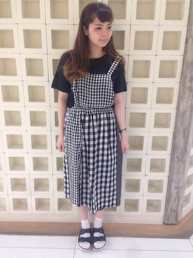 「AS KNOW AS」｜「アイテム（オールインワン・サロペット）」を使った、asamiさん（レディース・168cm）の夏コーディネート
