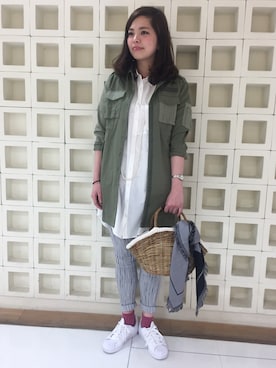 「アイテム（シャツワンピース）」を使った、asamiさん（レディース・168cm・20代）の春コーディネート