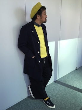 「HAVERSACK（ハバーザック）のアイテム（チェスターコート）」を使った、しん83さん（メンズ・173cm）の冬コーディネート