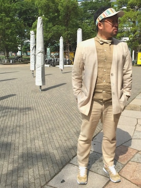「united arrows」｜「アイテム（ノーカラージャケット）」を使った、しん83さん（メンズ・173cm）の春コーディネート