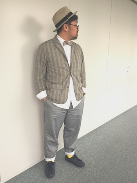 「千鳥格子」｜「アイテム（ブルゾン）」を使った、しん83さん（メンズ・173cm）の夏コーディネート