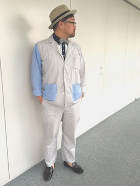 「パジャマ」｜「アイテム（その他アウター）」を使った、しん83さん（メンズ・173cm）の夏コーディネート