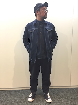 「バルーンパンツ」｜「アイテム（カバーオール）」を使った、しん83さん（メンズ・173cm）の秋コーディネート