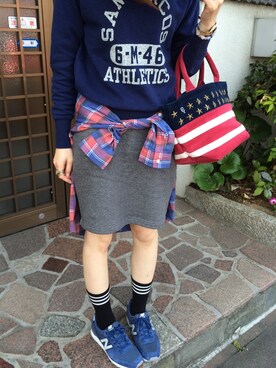 「スウエットスカート」｜MAIさん（レディース・161cm）の春コーディネート