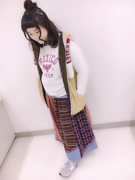 「チャイハネ（チャイハネ）のアイテム（その他アウター）」を使った、さやかさん（レディース・158cm）の秋コーディネート