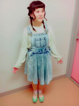 「PUNYUS（プニュズ）のアイテム（オールインワン・サロペット）」を使った、さやかさん（レディース・158cm）の秋コーディネート