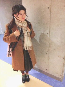「前髪ぱっつん」｜さやかさん（レディース・158cm・10代）の冬コーディネート