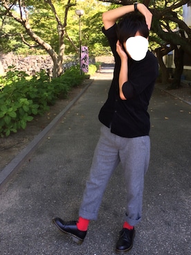 「Dr. Martens（ドクターマーチン）のDr.Martens (ドクターマーチン)/1461 3EYE GIBSON SHOES（その他シューズ）」を使った、れんさん（メンズ・172cm）の秋コーディネート