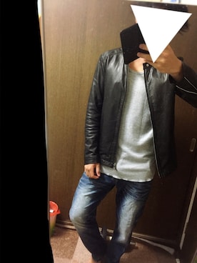 「筋トレ」｜「アイテム（ジャケット/アウター）」を使った、マーシーさん（メンズ・176cm）の秋コーディネート