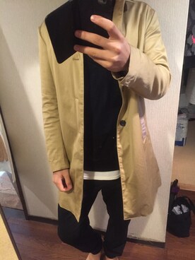 「RAGEBLUE（レイジブルー）の＜トレンドのロング丈＞ワッフルロングカットソー/733404（Tシャツ/カットソー）」を使った、マーシーさん（メンズ・176cm）の秋コーディネート