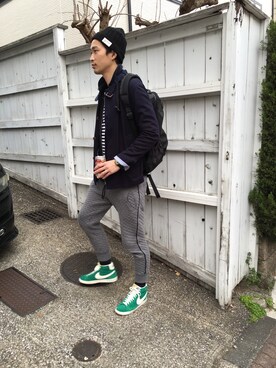 「スウエットパンツ」｜「アイテム（その他アウター）」を使った、terugeさん（メンズ・178cm）の春コーディネート