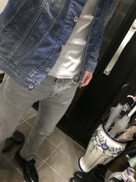 「COMME CA ISM（コムサイズム）のアイテム（デニムジャケット）」を使った、tackさん（メンズ・165cm）の春コーディネート