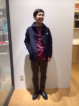 「DANTON（ダントン）の【DANTON(ダントン)】ウールモッサシングルジャケット MEN（テーラードジャケット、ブルー系）」を使った、naoyakatoさん（メンズ・167cm）の秋コーディネート