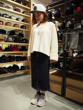 「BRIXTON（ブリクストン）のアイテム」を使った、Sayaさん（レディース・155cm）の冬コーディネート