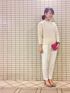 「アイテム（クラッチバッグ、その他）」を使った、madoさん（レディース・154cm）の冬コーディネート