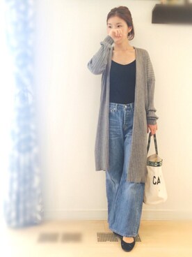 「チャイハネ（チャイハネ）のアイテム（トートバッグ）」を使った、momoさん（レディース・157cm）の秋コーディネート