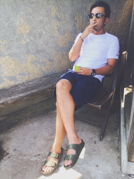 「DULTON（ダルトン）のアイテム（パンツ）」を使った、mさん（メンズ・173cm）の夏コーディネート