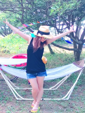 「BEAMS（ビームス）のアイテム（ピアス（両耳用））」を使った、mさん（レディース・151cm）の夏コーディネート