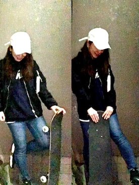 「URBAN RESEARCH（アーバンリサーチ）のアイテム（MA-1）」を使った、mさん（レディース・151cm）の冬コーディネート