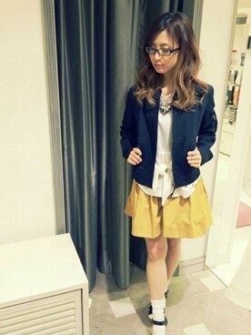 「Abahouse Devinette（ドゥヴィネット）のアイテム（ジャケット/アウター）」を使った、MINAKOさん（レディース・155cm）の春コーディネート